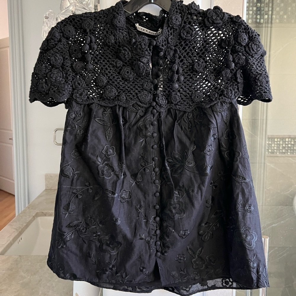 Alice + Olivia Ilaria Crochet Blouse - Picture 9 of 13